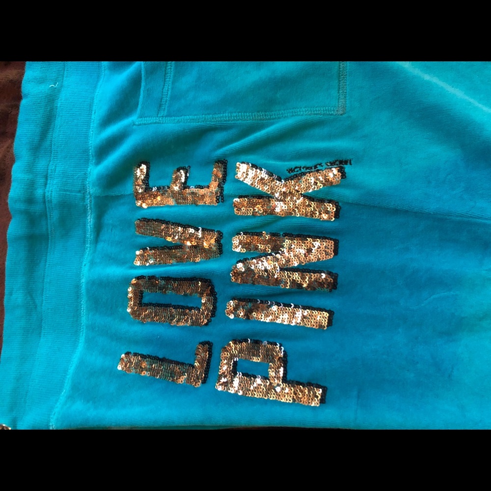 Blue velvet sequin Victoria secret pink sweats